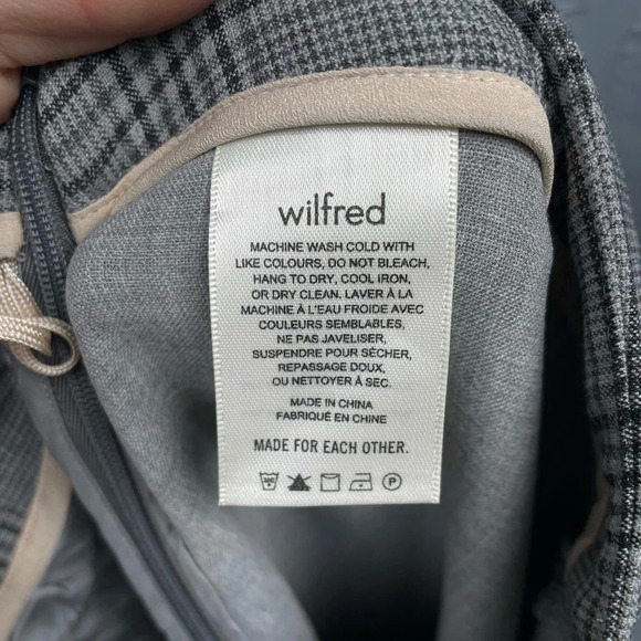 Wilfred  Kick Flare Grey Houndstooth Pants, BNWT, size 6 (fits like 2/4) - Picture 10 of 12